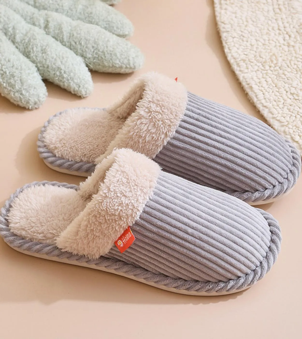 2023 nuove donne pantofole da interno semplice caldo peluche scarpe da casa camera da letto femminile antiscivolo scarpe in coto