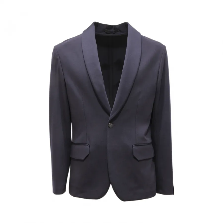 9887AU GIACCA UOMO PAOLO PECORA MAN JERSEY JACKET BLUE