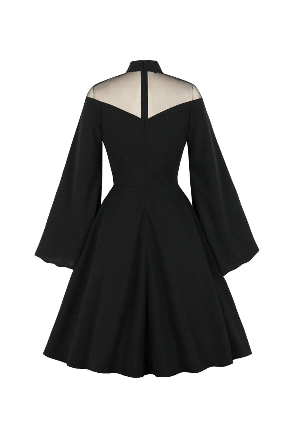 Abito Vintage Nero halloween con maniche lunghe