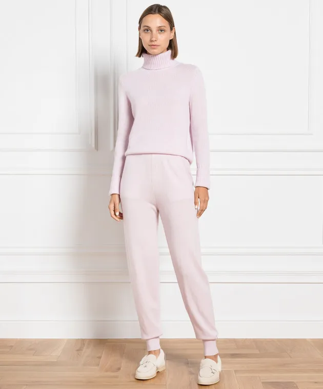 Allude Pantaloni della tuta in cashmere rosa 23511117