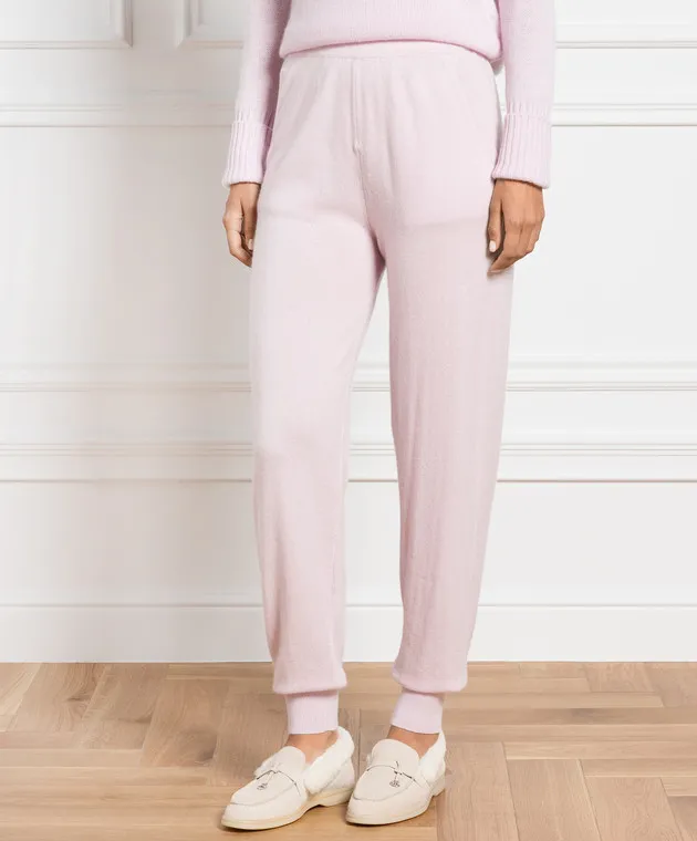 Allude Pantaloni della tuta in cashmere rosa 23511117