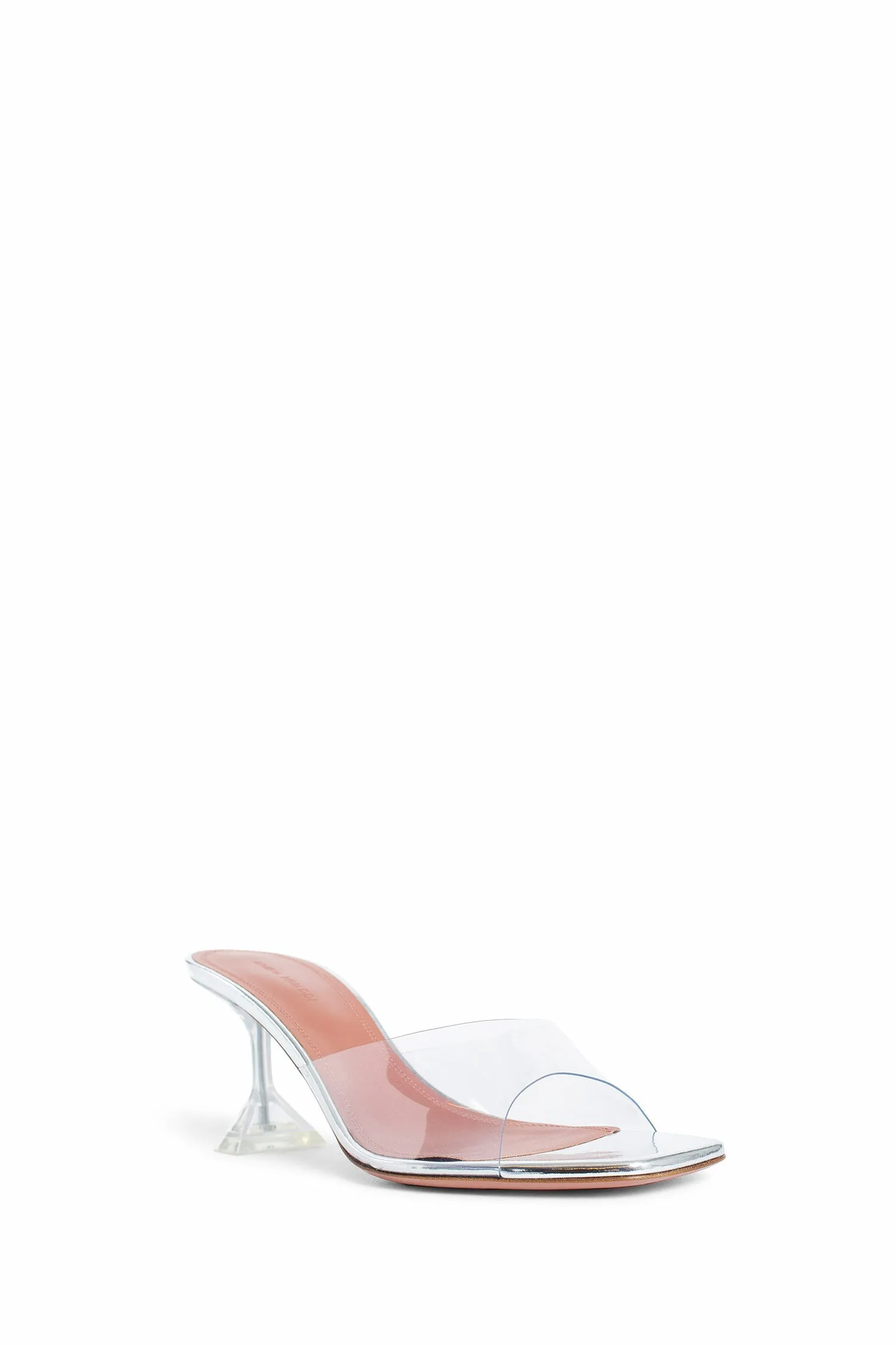 amina muaddi  lupita glass pvc mules 