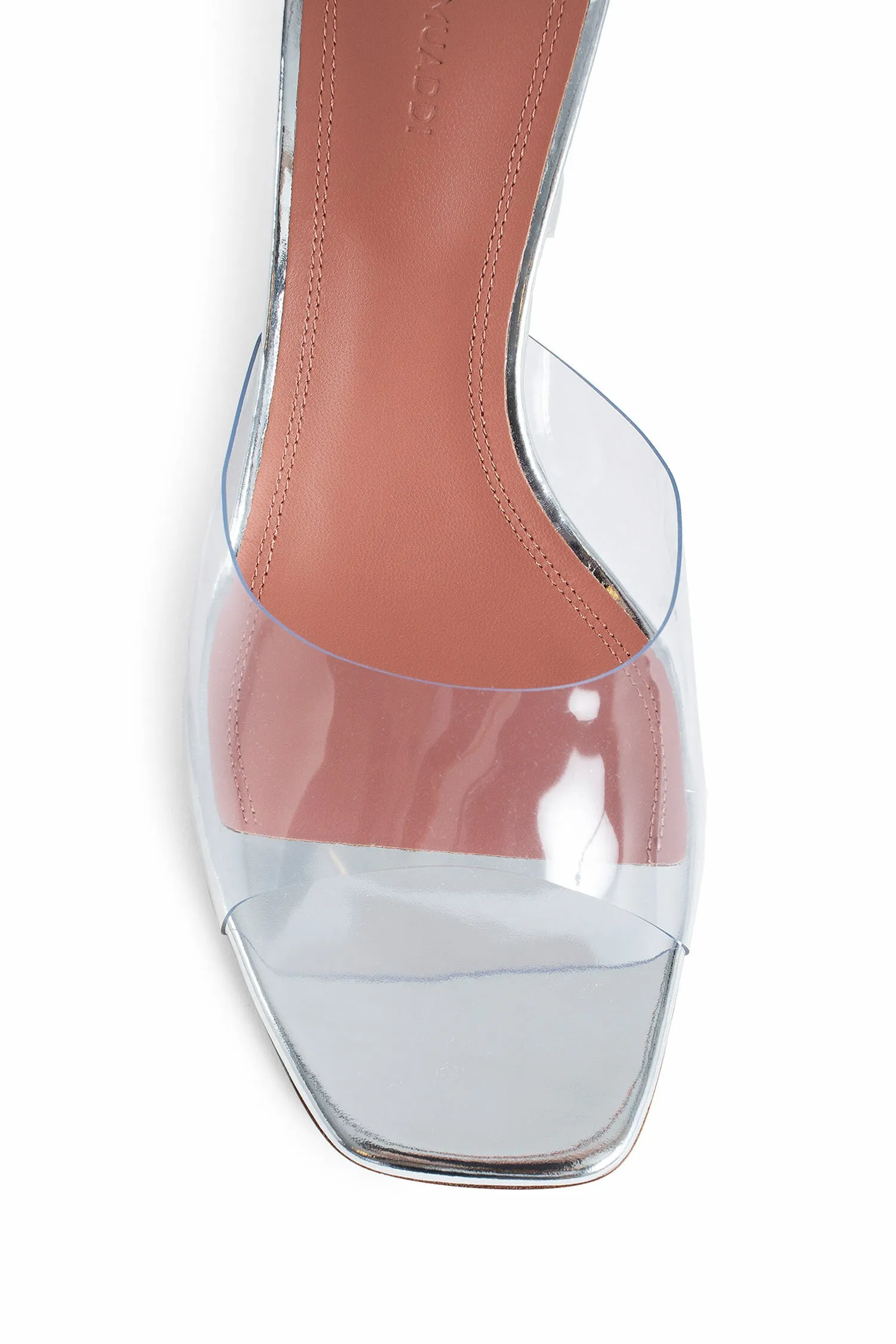 amina muaddi  lupita glass pvc mules 