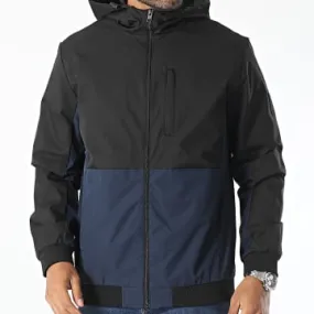 Beam Giacca con zip con cappuccio blu navy e nero