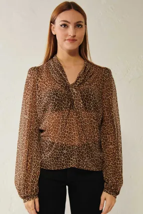 BLUGIRL Blusa in Georgette animalier