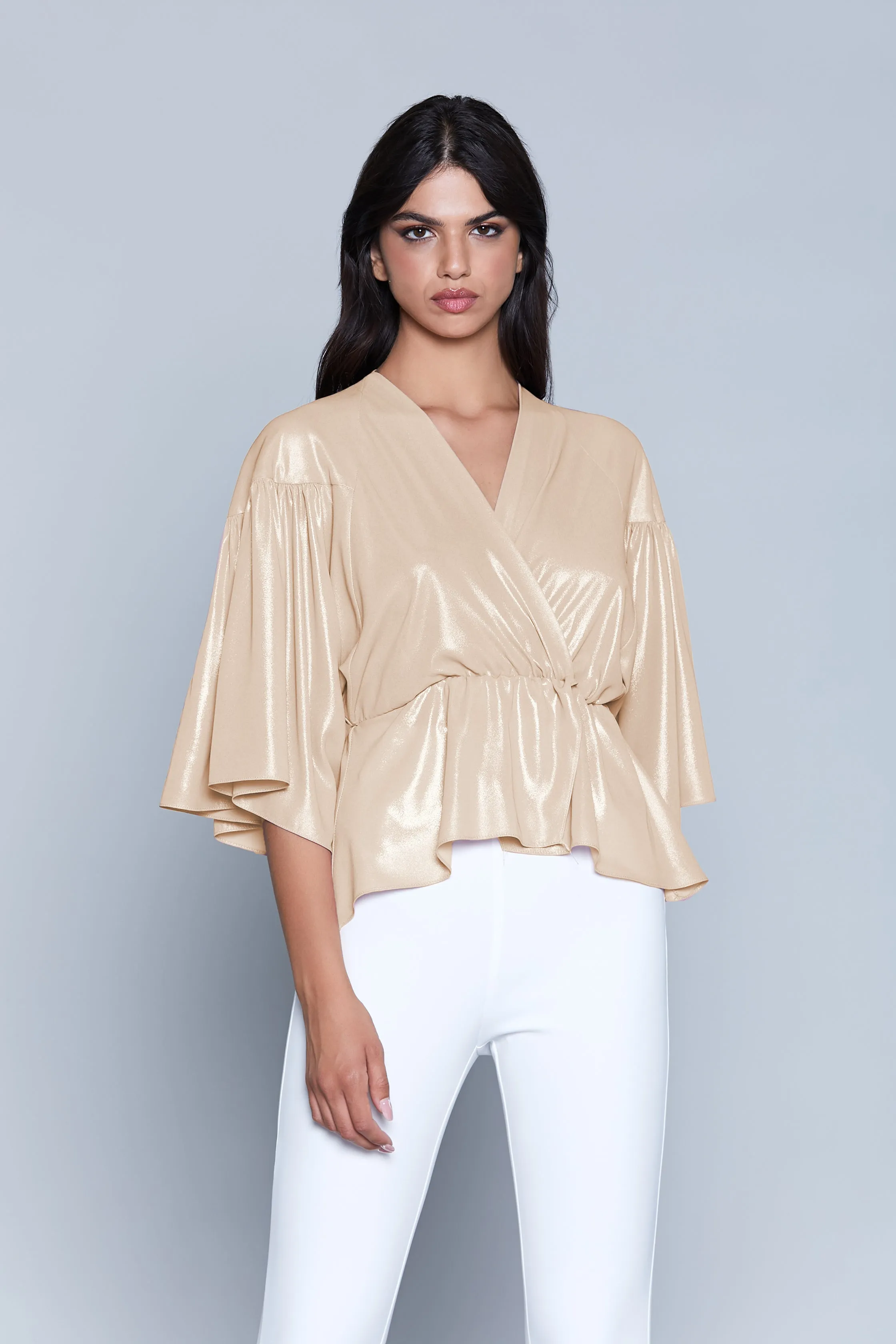 Blusa CAMA M.3/4 kimono scollo incrocio più arriccio vita