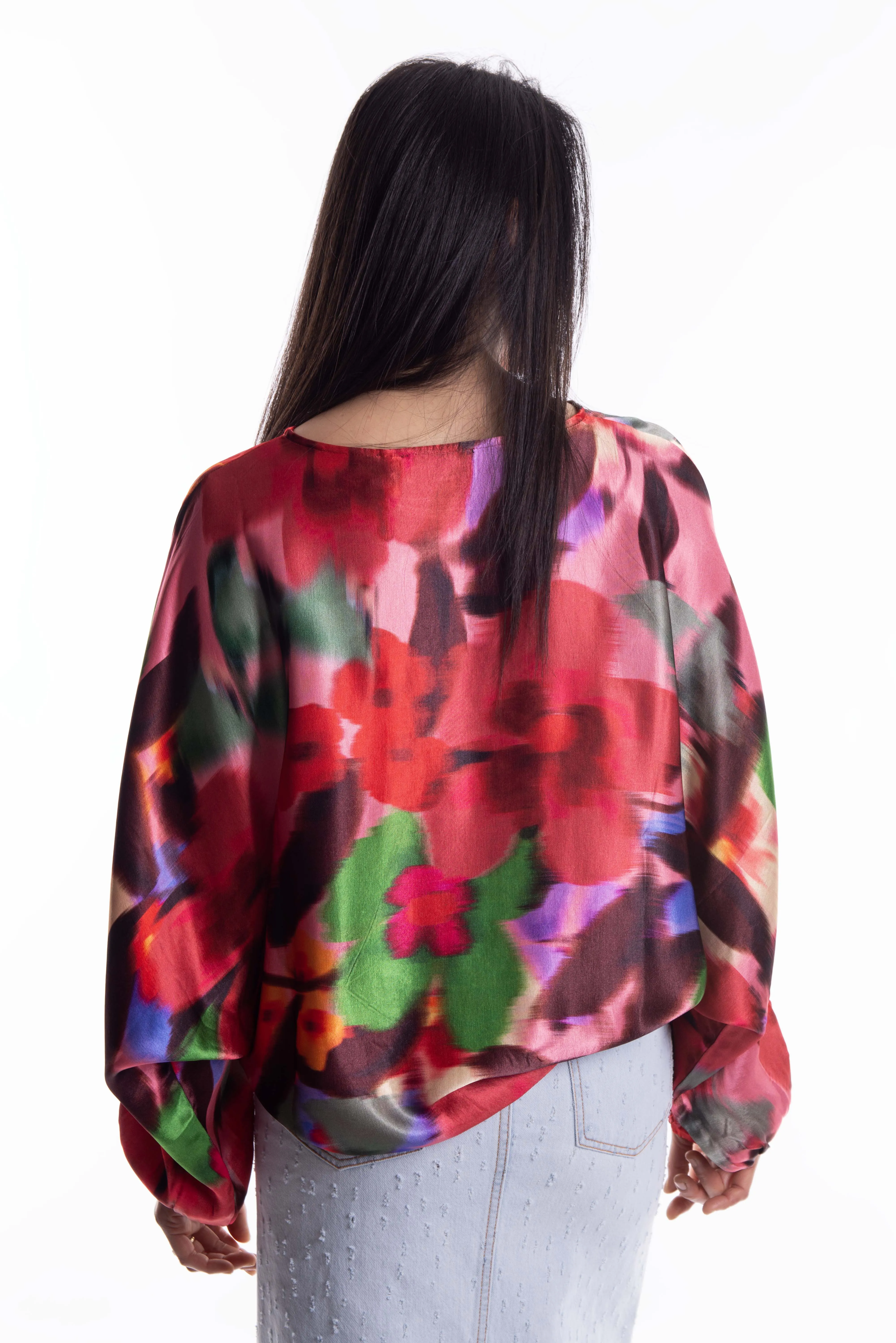 Blusa Oversize con stampa Floreale
