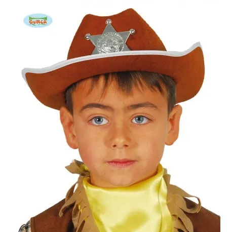 CAPPELLO SCERIFFO  BAMBINO MARRONE CARNEVALE