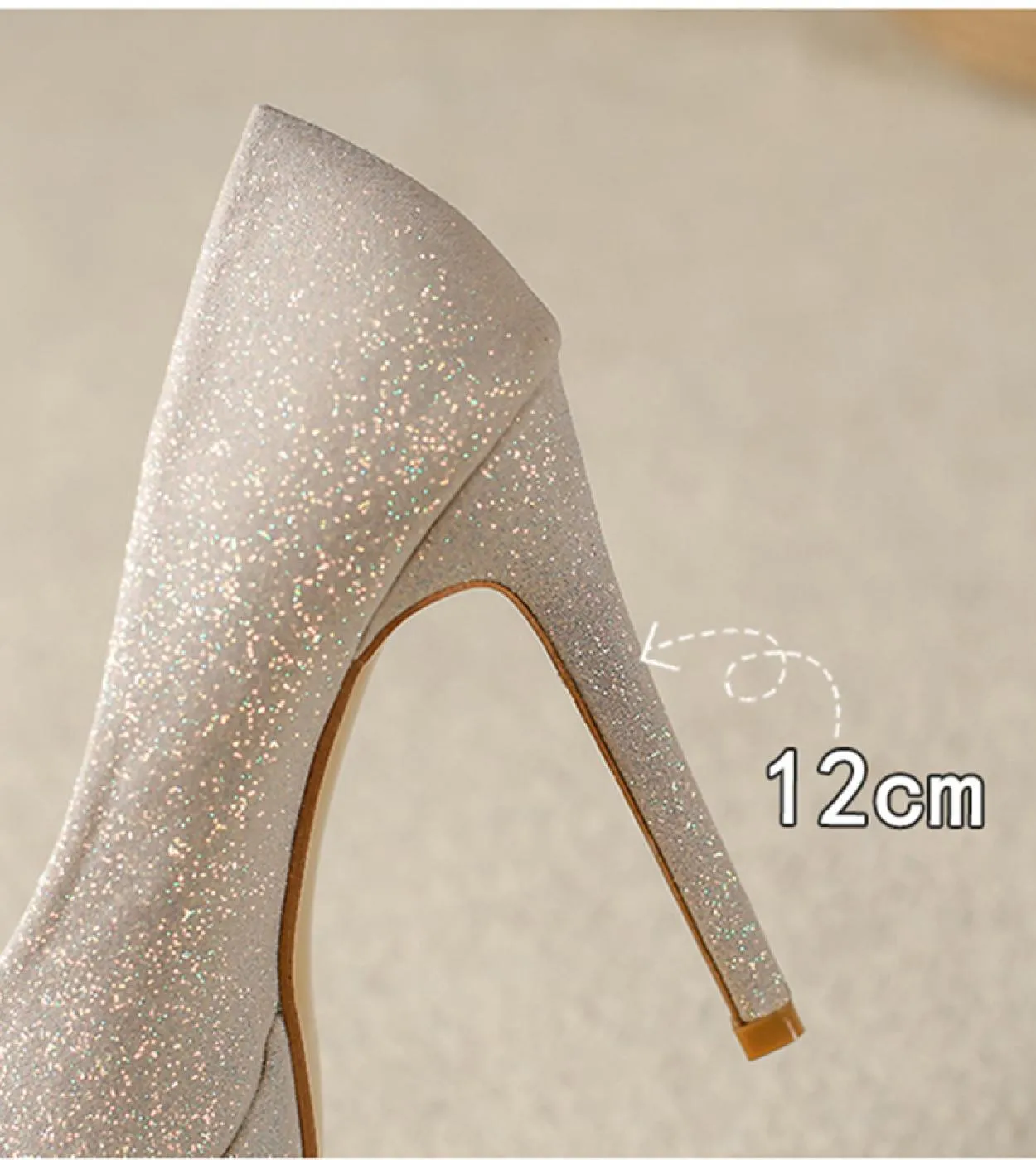 Donne 3cm Piattaforma 12cm Tacchi alti Paillettes Décolleté dorati Lady Stiletto Tacchi da sposa Scarpins Bling Fetish Party Sh