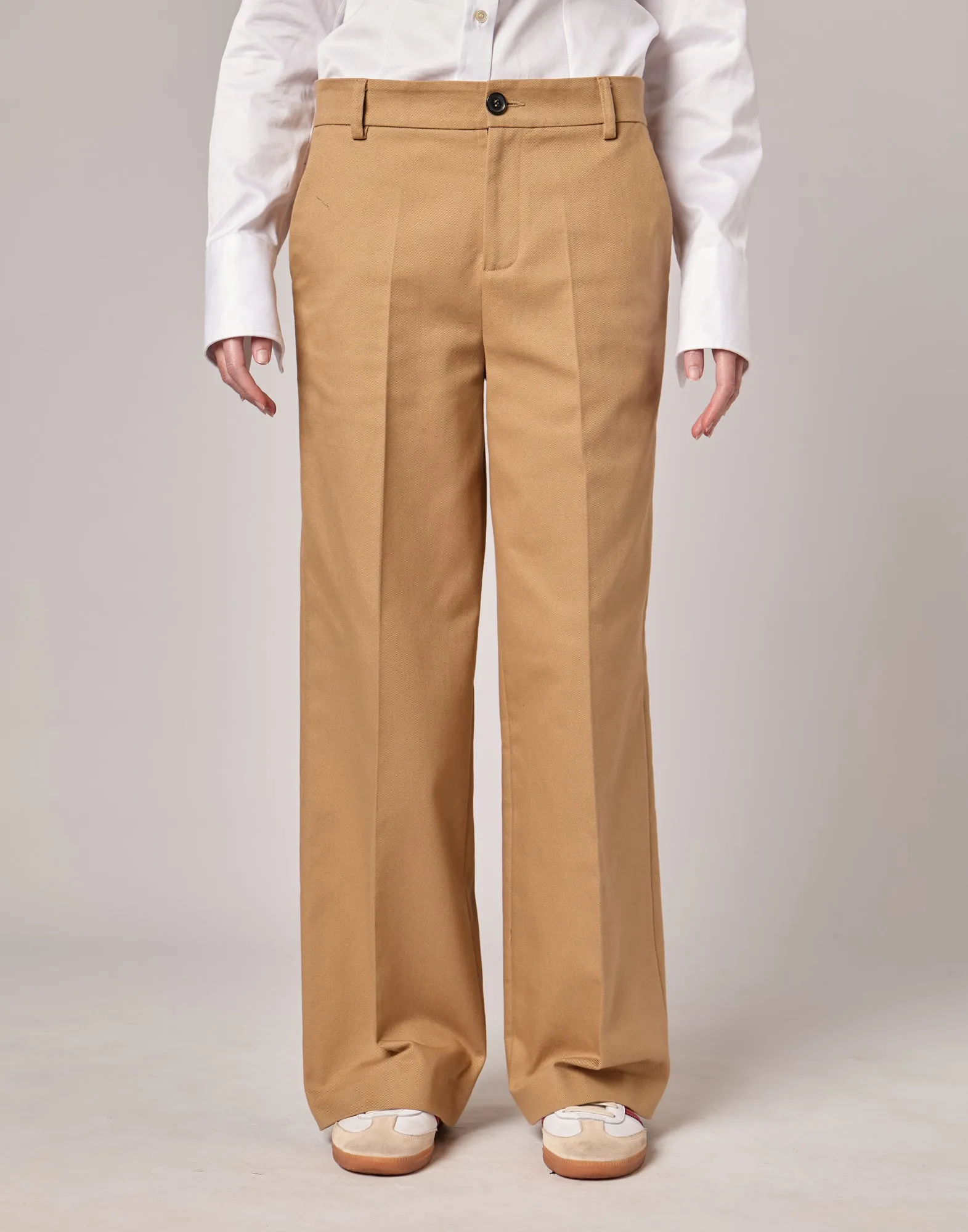 DOUUOD Pantaloni a Uomo in Cotton Drill Camel