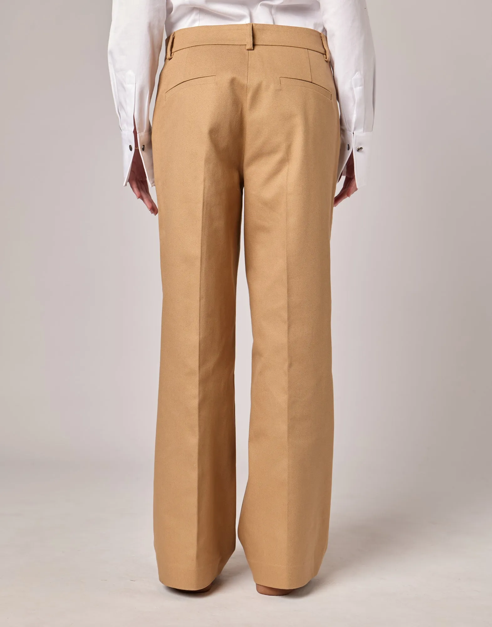 DOUUOD Pantaloni a Uomo in Cotton Drill Camel