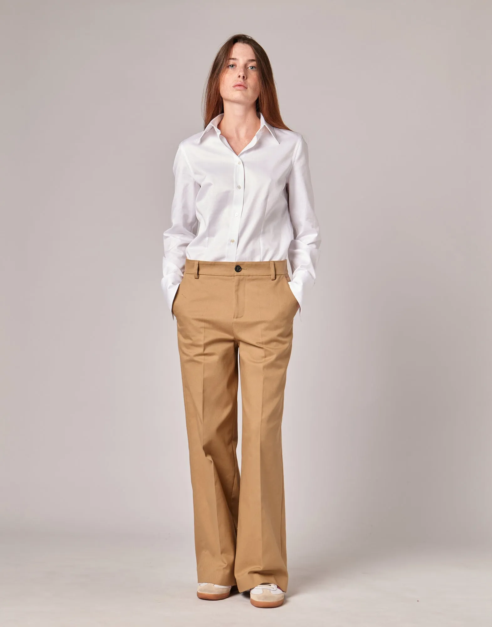 DOUUOD Pantaloni a Uomo in Cotton Drill Camel