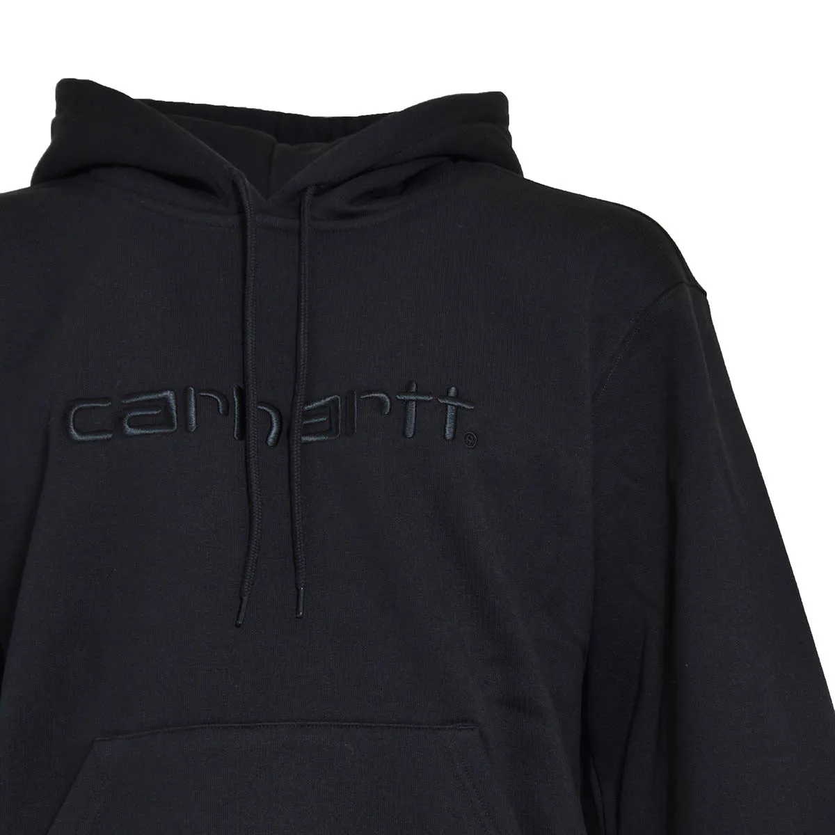 Felpa con cappuccio nero con ricamo logo Carhartt