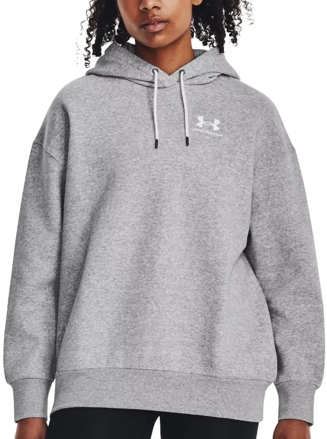 Felpe con cappuccio Under Armour Essential Flc OS Hoodie-GRY