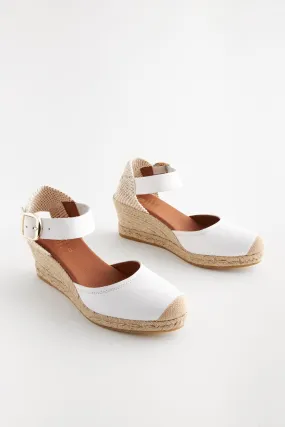 Forever Comfort® - Espadrillas in pelle con zeppa e fibbia    