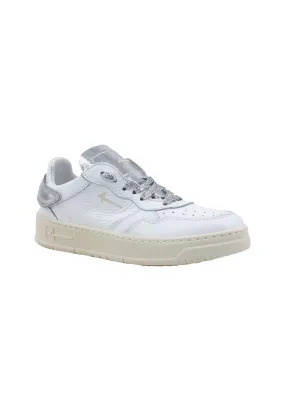 FOURLINE Sneaker Low Max Donna Bianco Lamè Argento X92