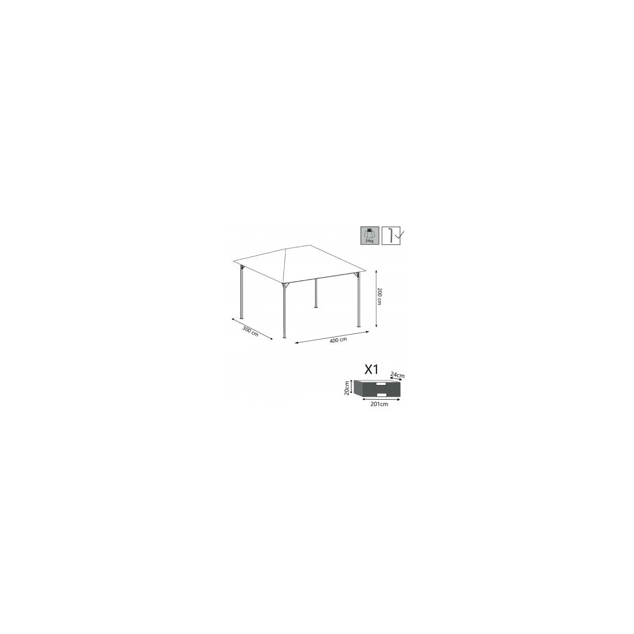GAZEBO LIBERTY 3 X 4 - ANTRACITE