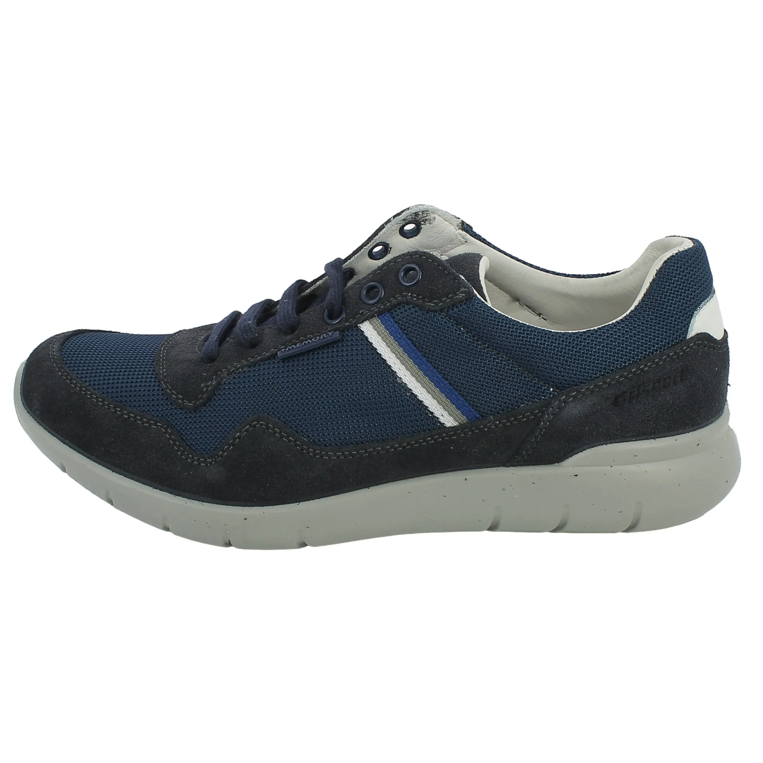 Grisport  Sneaker in camoscio e tela blu con memory foam 