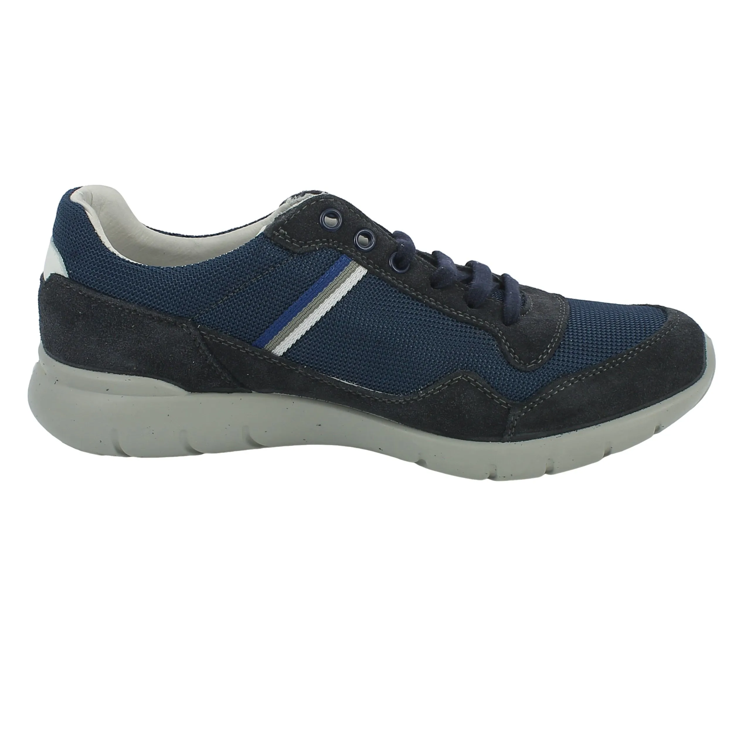 Grisport  Sneaker in camoscio e tela blu con memory foam 