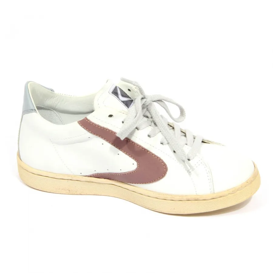 H0132 sneaker donna VALSPORT white/violet leather shoes woman