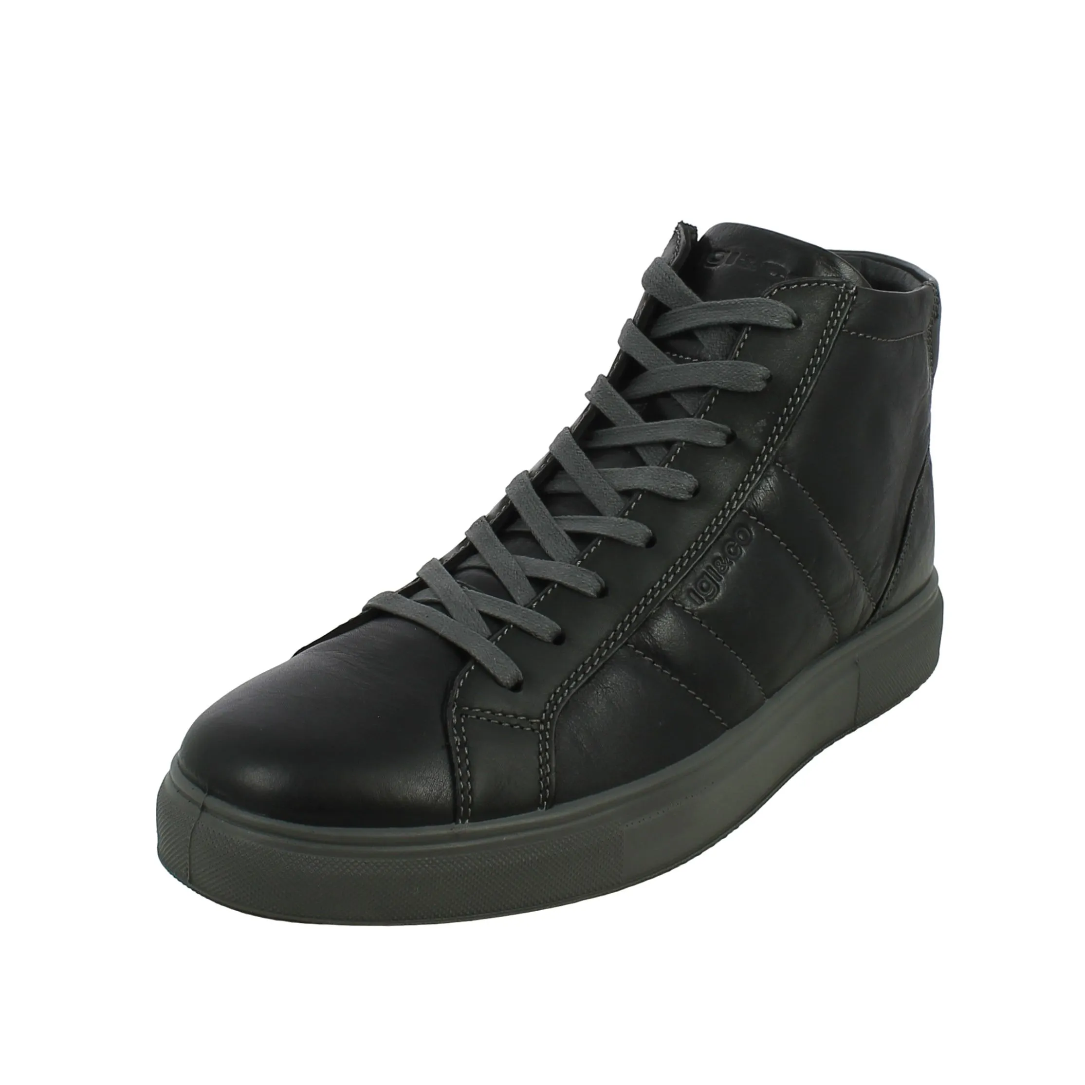 Igi&Co  Sneaker Alta Igi&Co Uomo in Pelle Nera e Zip 