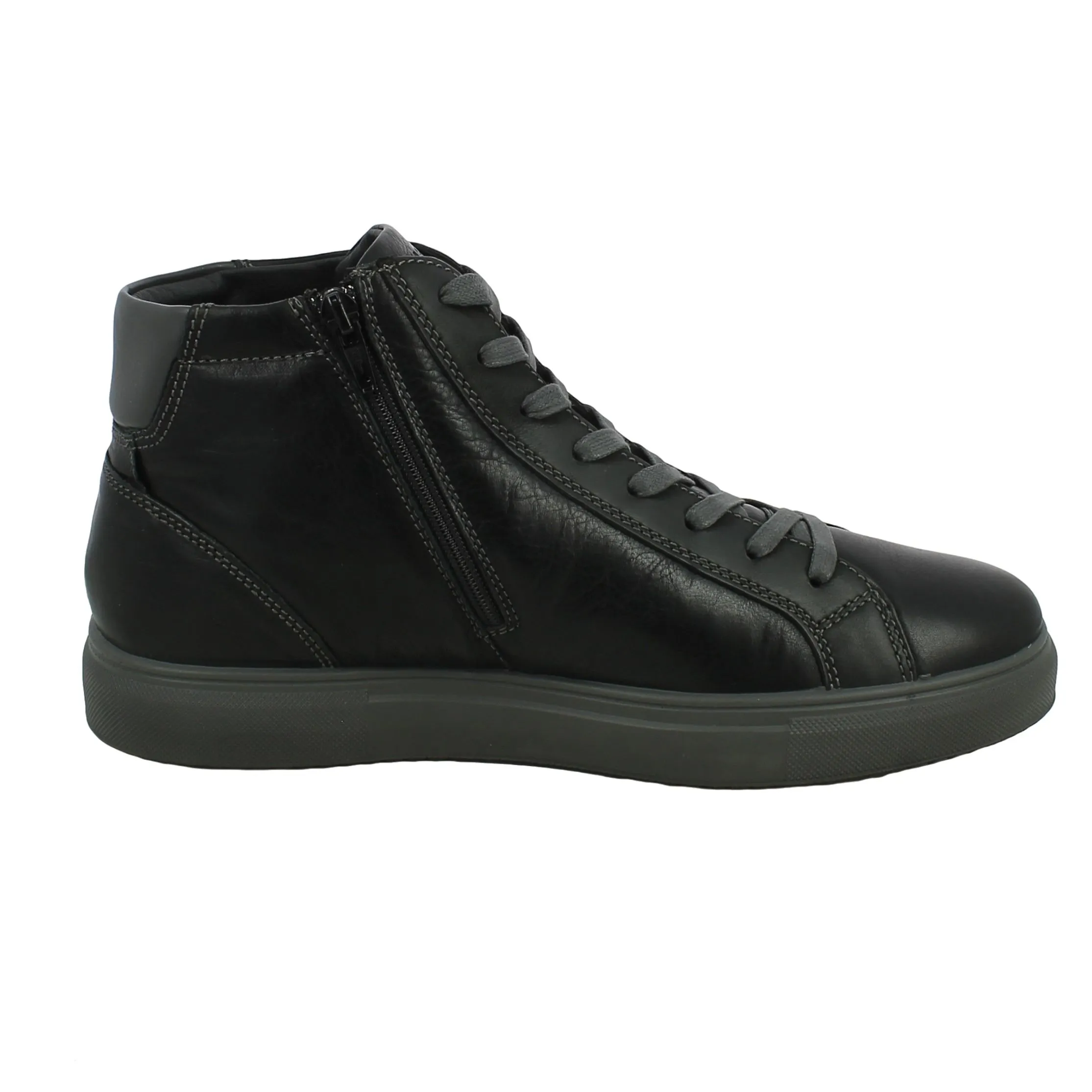 Igi&Co  Sneaker Alta Igi&Co Uomo in Pelle Nera e Zip 