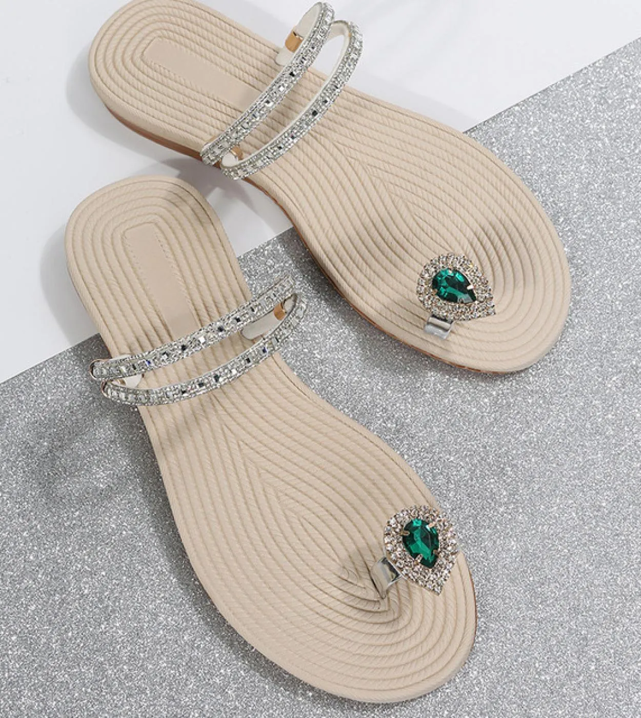 Infradito Donna 2022 Nuove Pantofole Estive Strass Flat Outdoor Flat Beach Slides Donna Casual Soft Sandalias De Mu