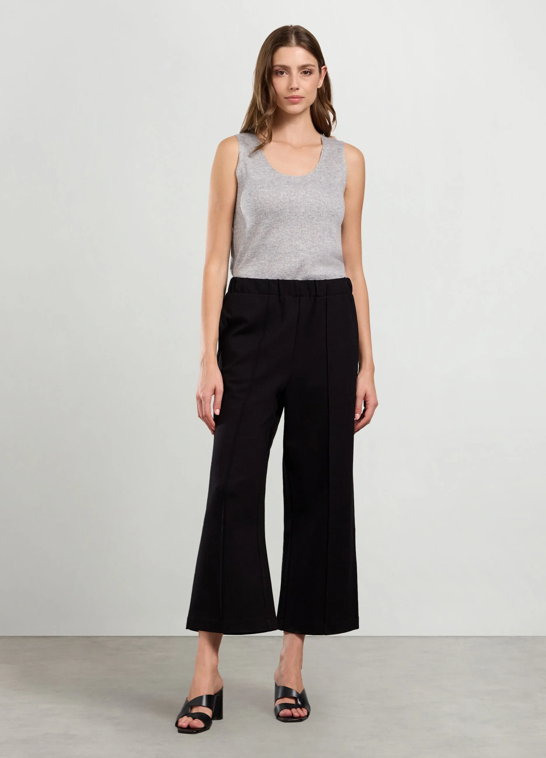 IWIE  Pantaloni cropped in punto Milano donna