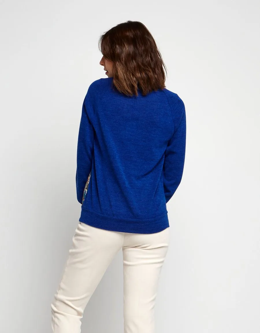 Maglia con pannello fantasia