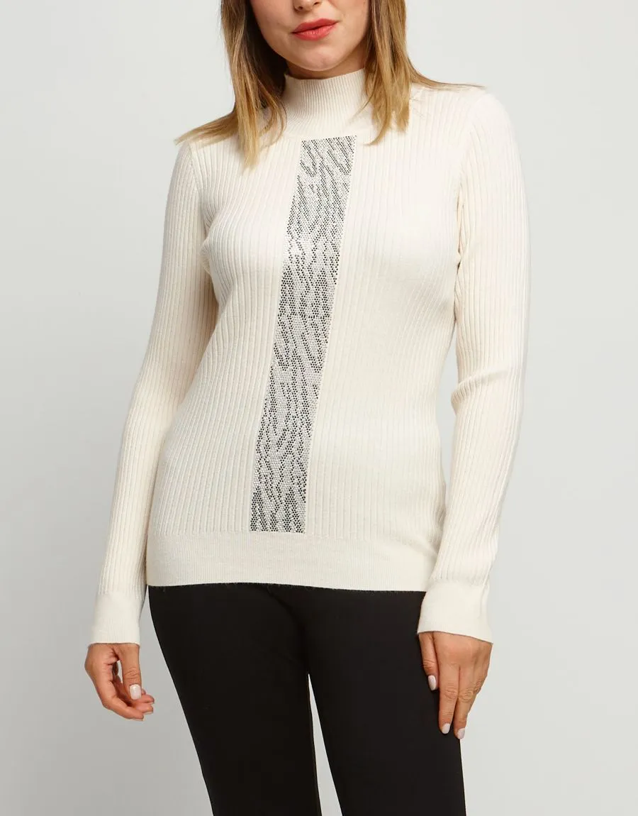 Maglia con strass animalier