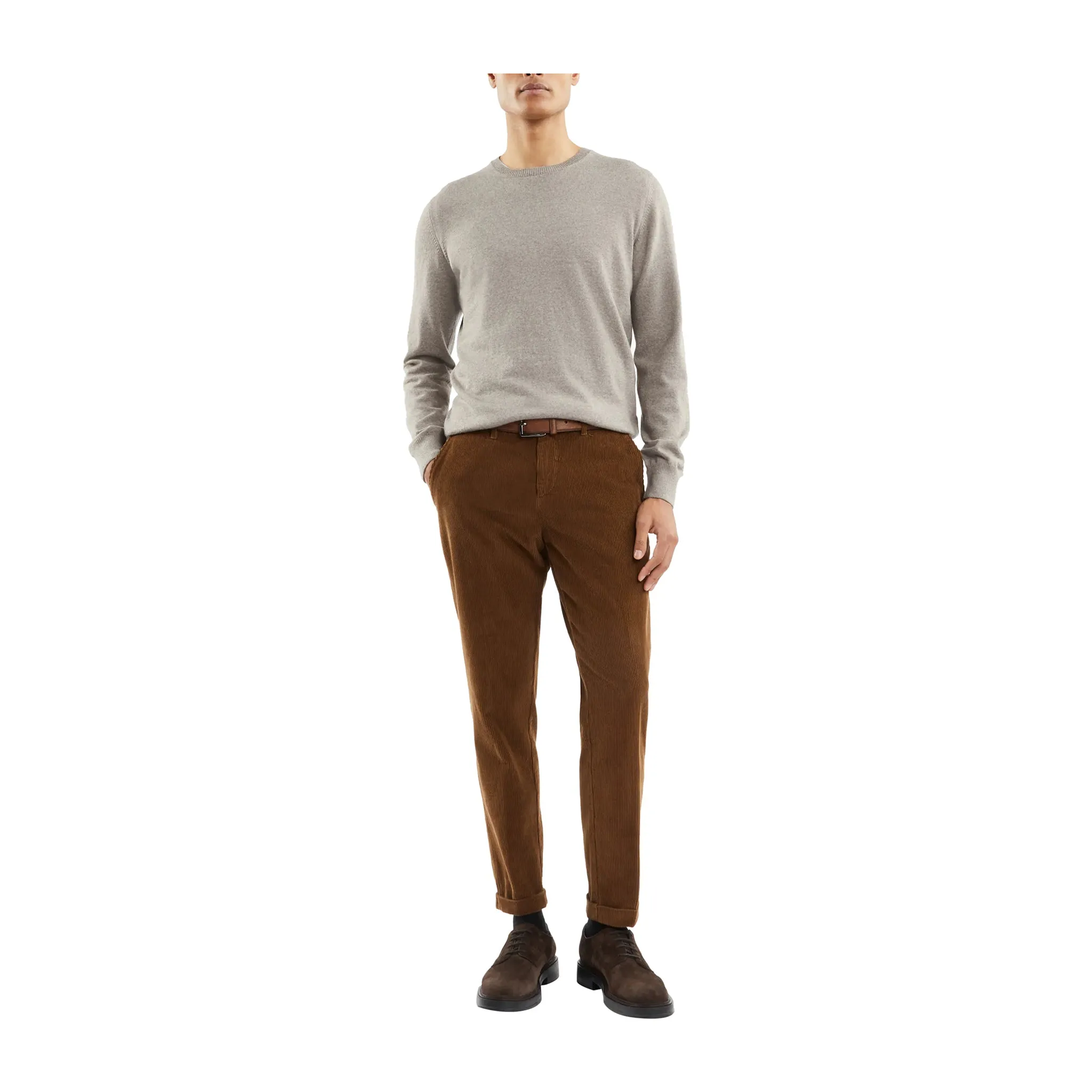 Maglia Uomo Beige in lana merionos