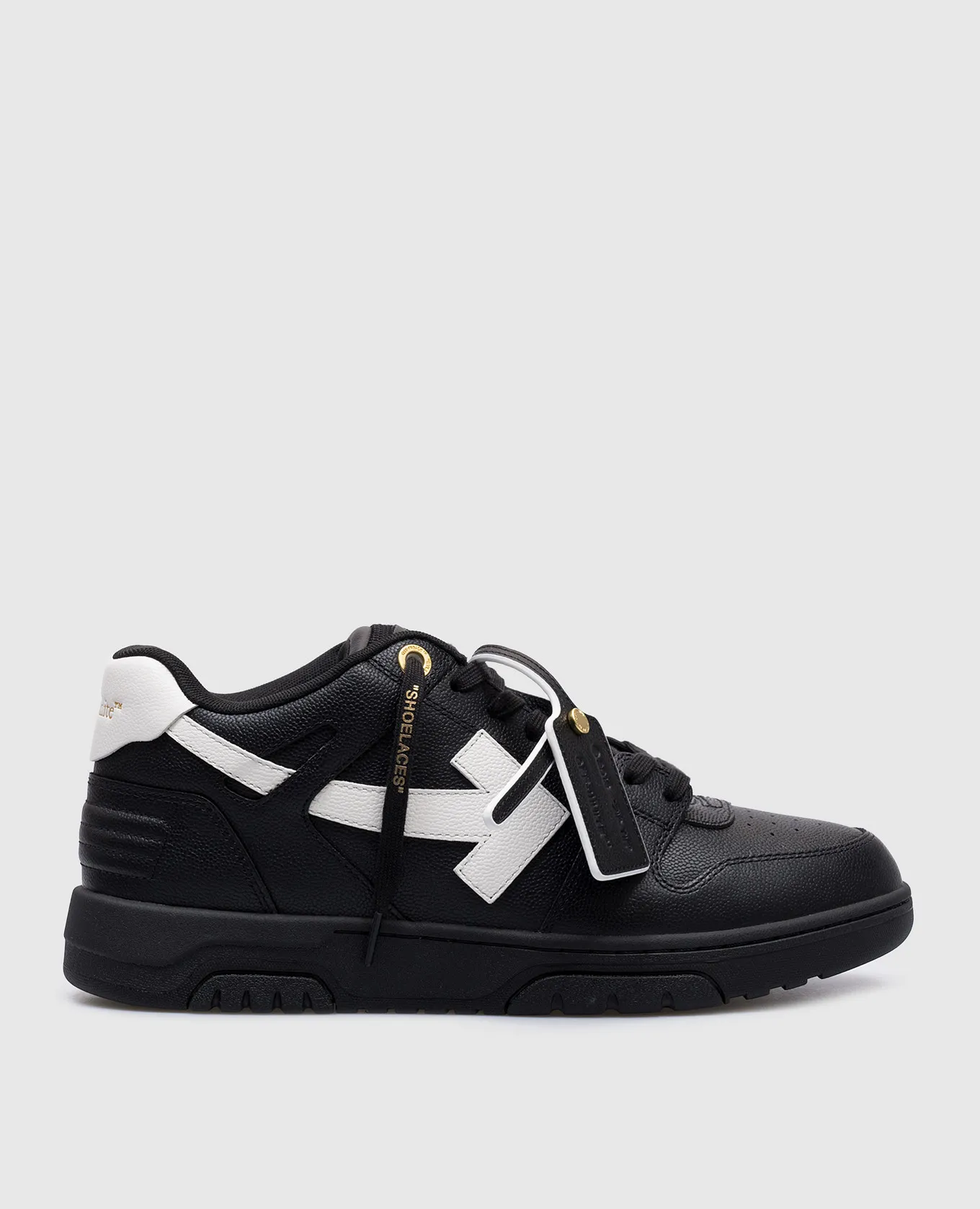 Off-White Sneaker Out Of Office in pelle nera OMIA189F24LEA00D