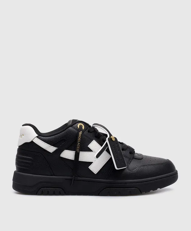 Off-White Sneaker Out Of Office in pelle nera OMIA189F24LEA00D