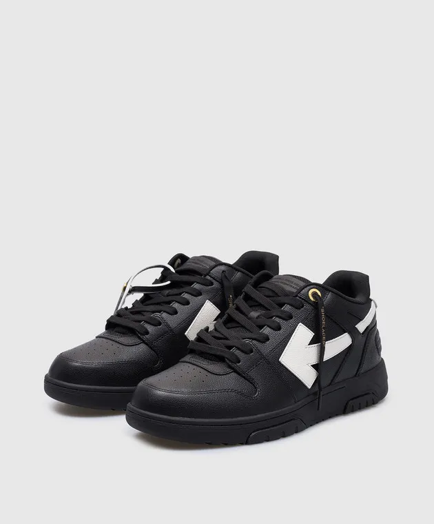 Off-White Sneaker Out Of Office in pelle nera OMIA189F24LEA00D