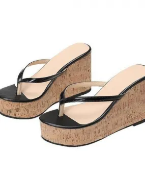 Open Toe Sandali Con Zeppa Delle Donne Della Piattaforma Tacco Alto Pantofole Donna Pinch Toe Scarpe Casual 2022 di Estate Nuove