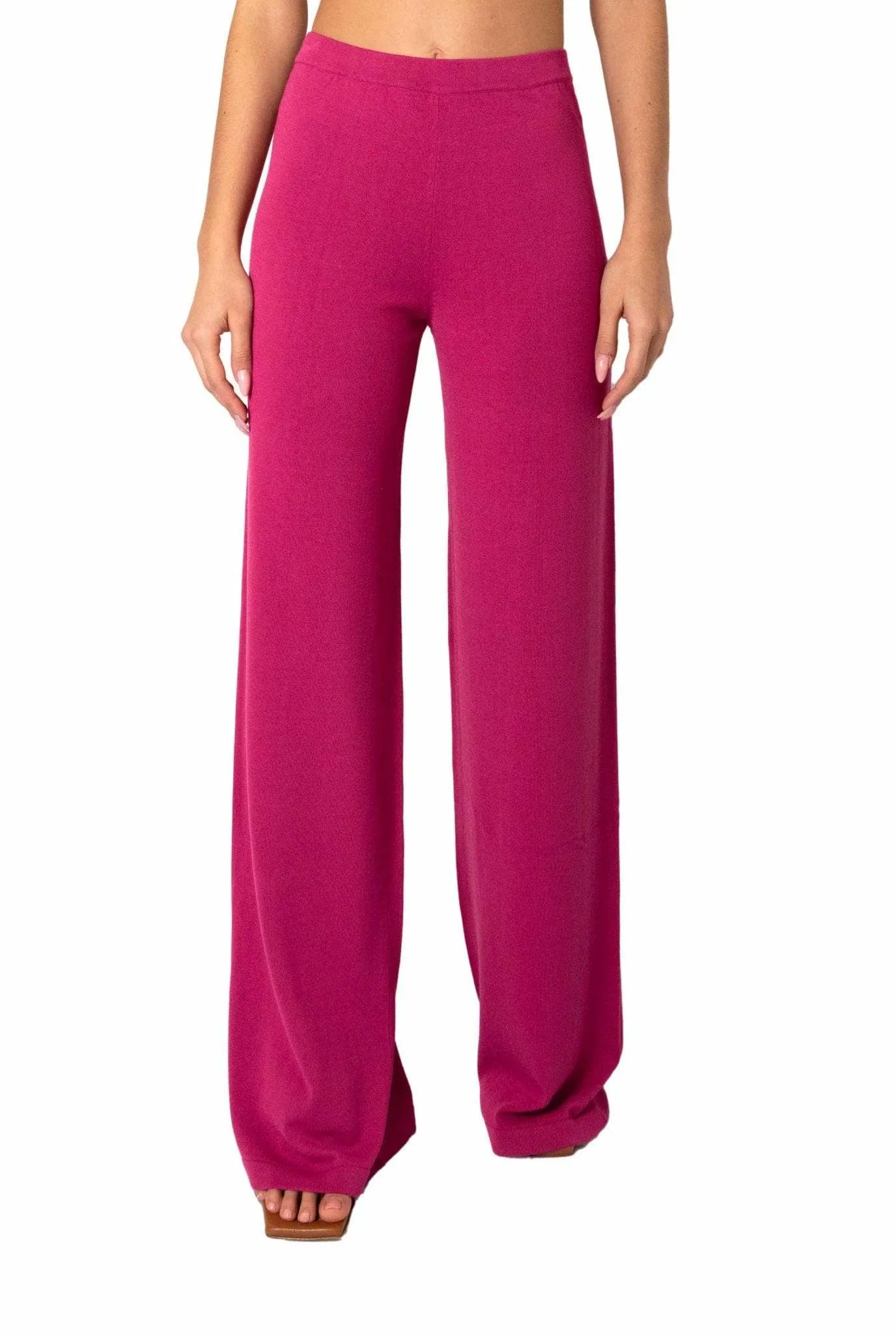 Pantalone in maglia fucsia