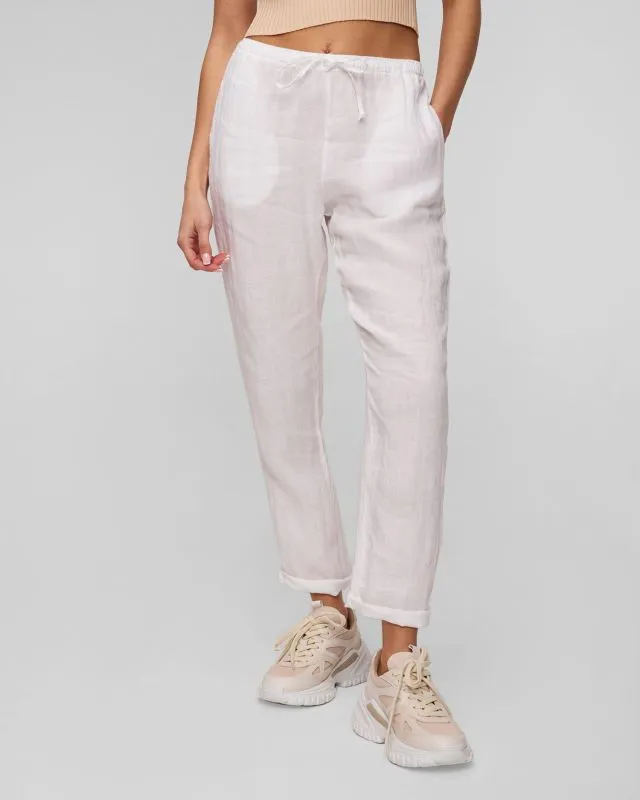 Pantaloni bianchi in lino da donna Deha