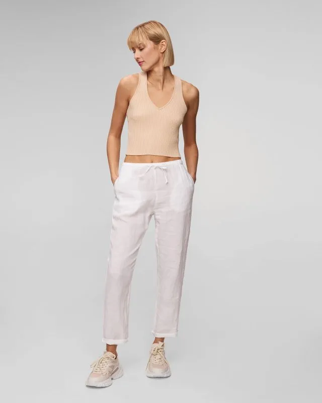 Pantaloni bianchi in lino da donna Deha