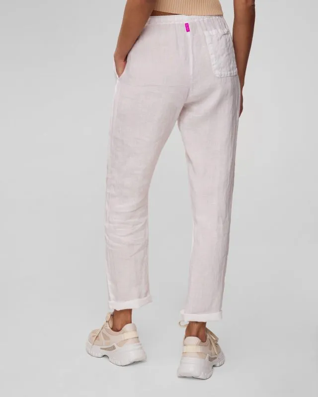 Pantaloni bianchi in lino da donna Deha