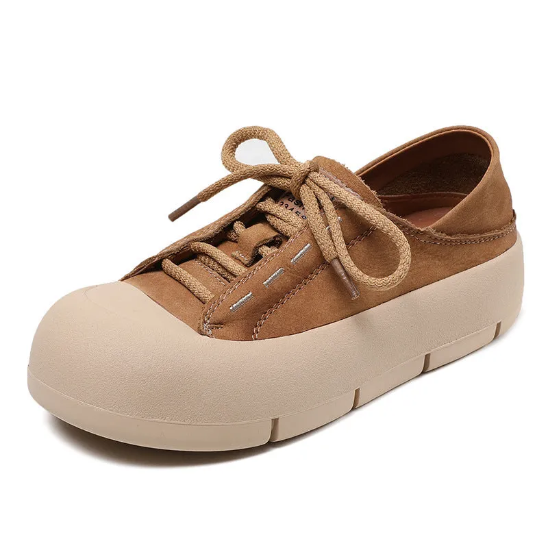 Scarpe casual piatte in pelle minimalista moda donna