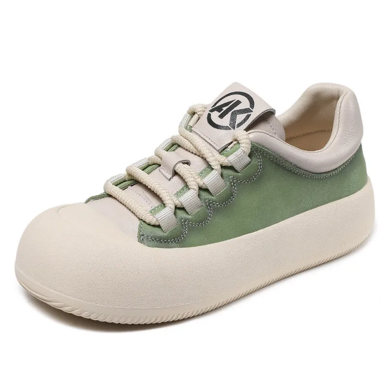 Scarpe casual piatte in pelle moda donna