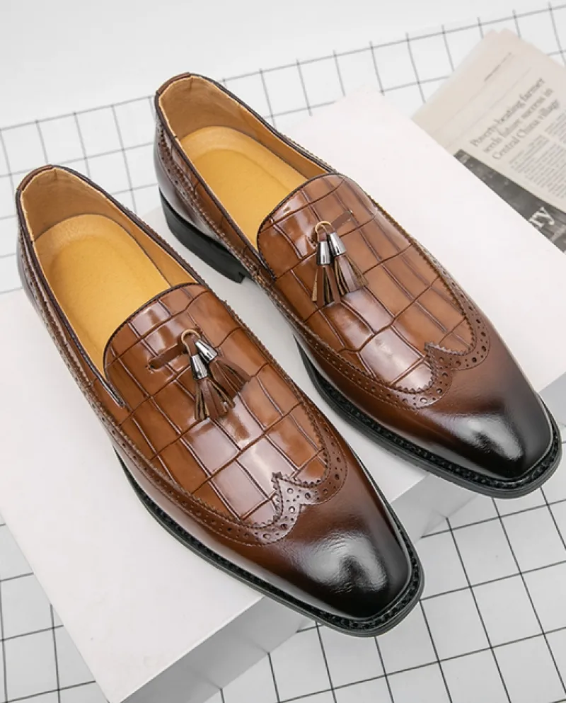Scarpe da uomo di lusso di alta qualità Mocassini in pelle verniciata color block con fiocco con suola morbida Scarpe casual da
