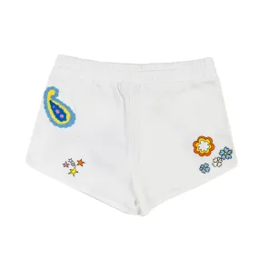 Shorts Felpa Bianco E Multicolor Bambina