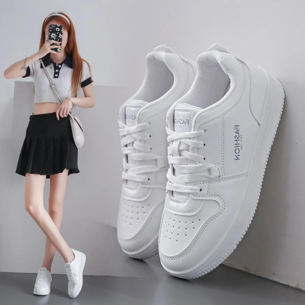 Sneakers da donna di moda nuove donne scarpe vulcanizzate stile college scarpe casual traspiranti con fondo spesso Zapatillas De