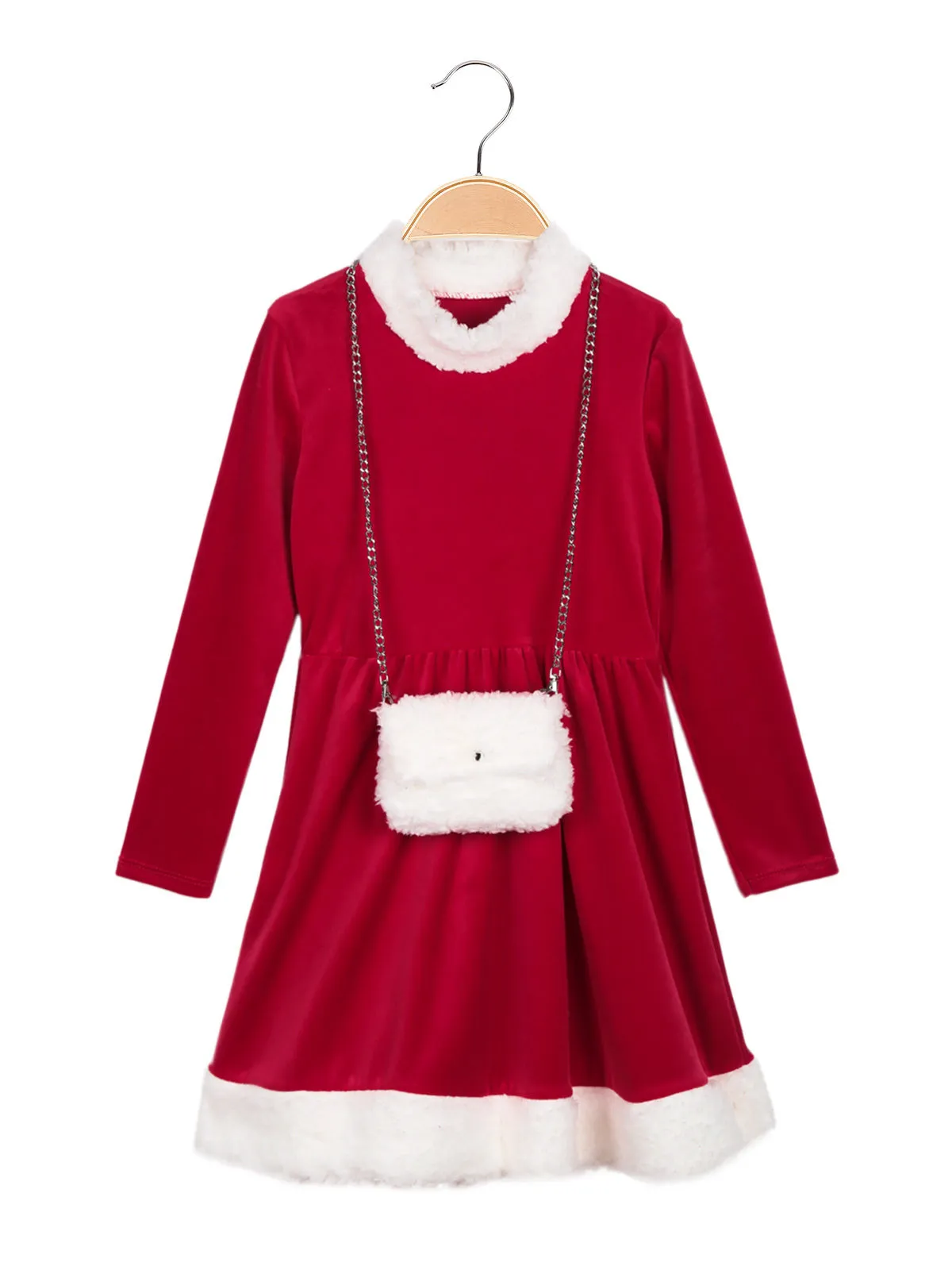 Solada Robe de Noël fille avec sac à main