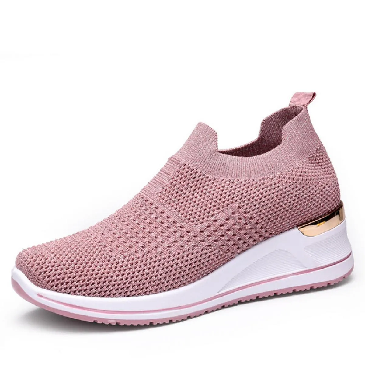 Tstctb Sneakers da donna 2022 Primavera ed estate nuove scarpe casual traspiranti con fondo spesso in tinta unita altezza intern