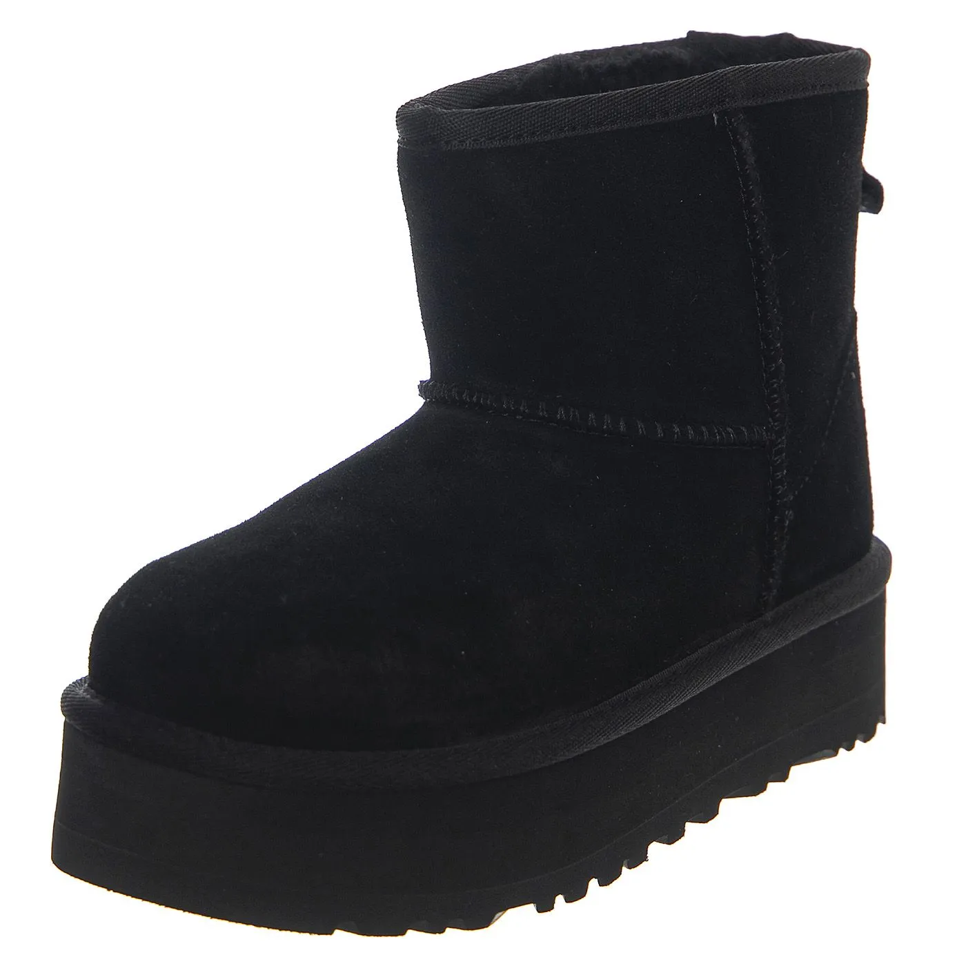 Ugg Mount Hope Fleece Black - Stivaletti Bambini Neri    