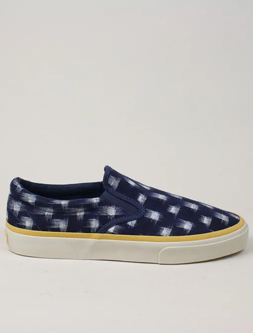 Universal Works x Sebago Jack in Indigo Double Ikat Square