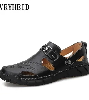 Vryheid Big Size 38 50 Nuovi sandali da uomo estivi 2023 Leisure Beach Men Scarpe casual in vera pelle di alta qualità da uomo